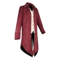 thumbnail image 4 of DayScoop Men's Halloween Burgundy Jacquard Tailcoat with White Faux Vest Retro Court Dance Cosplay Outfit for Themed Party Dress Up, 4 of 6