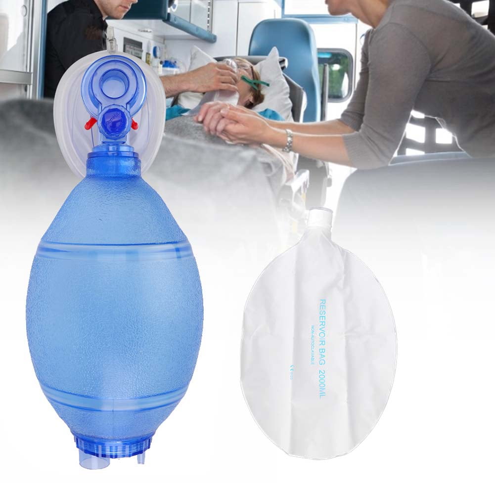 TOPINCN Ambu Bag Simple Resuscitator Oxygen Tube Mask Adult First Aid