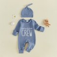 thumbnail image 3 of Cjfdfy Newborn Baby Girl Boy Fall Outfits Cousin Crew Waffled Ribbed Long Sleeve Bodysuit And Hat 2Pcs Infant Cute Coming Home Fall Winter Outfit 0-9M, 3 of 9