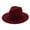 Red, variant on Unisex Fashion Wide Wool Belt Flat Top Fedora Hat Party Church Hats Cap