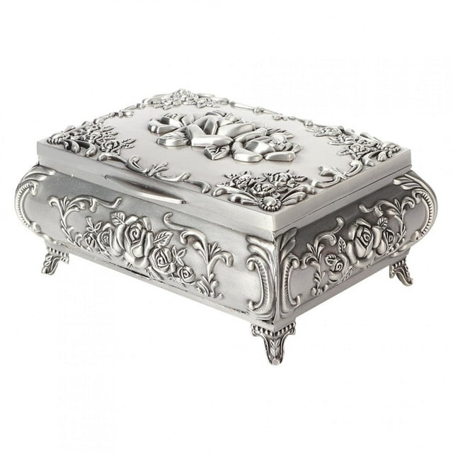 Retro Jewelry Box,Retro Zinc Alloy Metal Jewelry Box Metal Jewelry Container High-Intensity Output