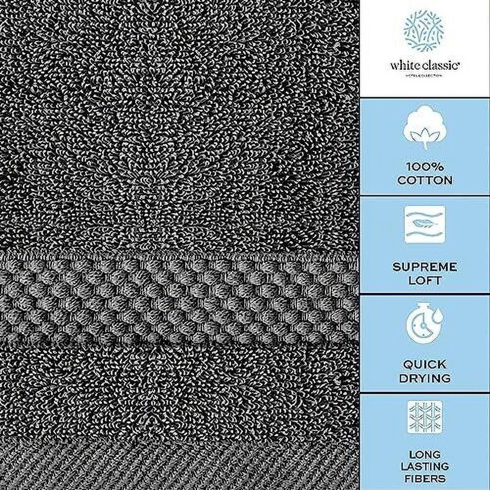 White Classic Cotton Washcloths - 13x13 Hotel Face Towel - Multi Color 12/Pack