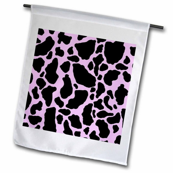 3dRose, Pink and White Cow Print, 12 x 18 inch Garden Flag