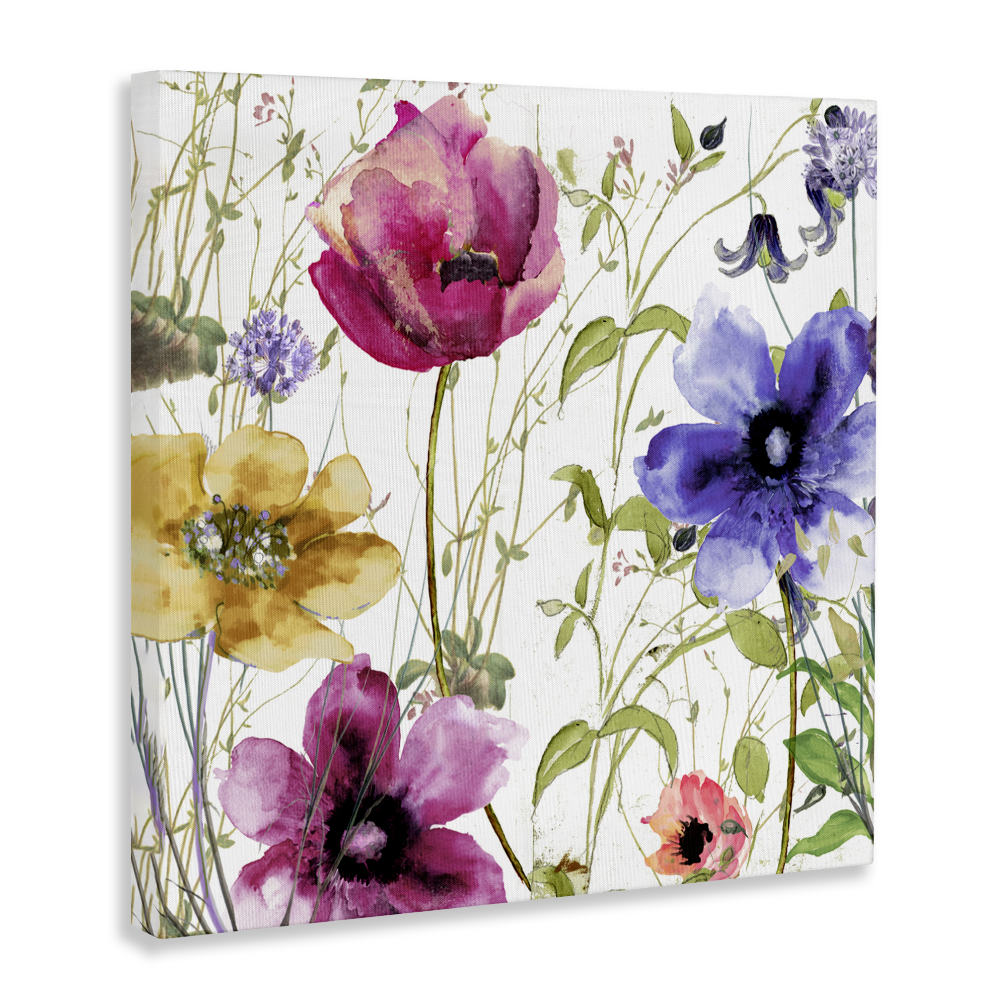 Botanical Spring Garden Blooms Canvas Wall Art, design by Sasha