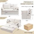 thumbnail image 6 of Modern Convertible Sleeper Sofa with USB Charging, Queen-size Corduroy Upholstery Sofa Bed, White, 6 of 7