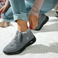 thumbnail image 3 of Womens Snow Boots Casual Furry Lined Slip on Booties Platform Loafers Antislip Winter Outdoor Walking Shoes Gray Size 7, 3 of 7