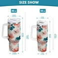 thumbnail image 3 of 30 oz Insulated Stainless Steel Tumbler Double Wall Stainless Steel Tumbler with 2-Way Drinking Coral and Teal Floral Pattern, 3 of 9