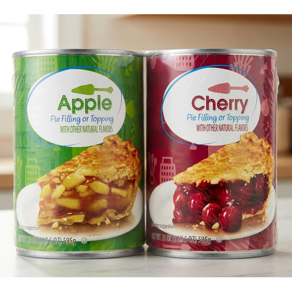 Cherry & Apple Pie Filling or Topping Variety Pack, 21 oz Cans, 2 Pack Dessert Filling
