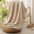 thumbnail image 5 of Gumesh 6 Layers Cotton Muslin Blankets, Lightweight Cotton Throw, Cooling Soft Throw Blanket for Year-Round Comfort, Breathable Quilt Bedspread,27.5"x55.1", Beige Linen, 5 of 7