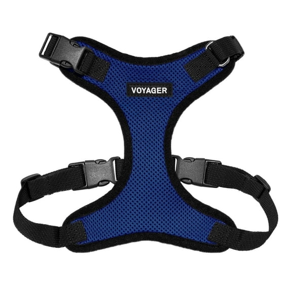 Voyager Step-In Lock Pet Harness - All Weather Mesh, Adjustable Step In Harness for Cats and Dogs by Best Pet Supplies - Royal Blue/Black Trim, XL