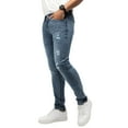 thumbnail image 3 of RAW X Mens Skinny Distressed Flex Jeans, Medium Blue, 32X32, 3 of 7