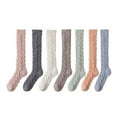 thumbnail image 4 of Sleep Socks for Women Double-sided Fleece Socks Fuzzy Socks for Women Knee High Fluffy Stockings Soft Warm Cozy Slipper Socks Double-sided for Winter, 4 of 7