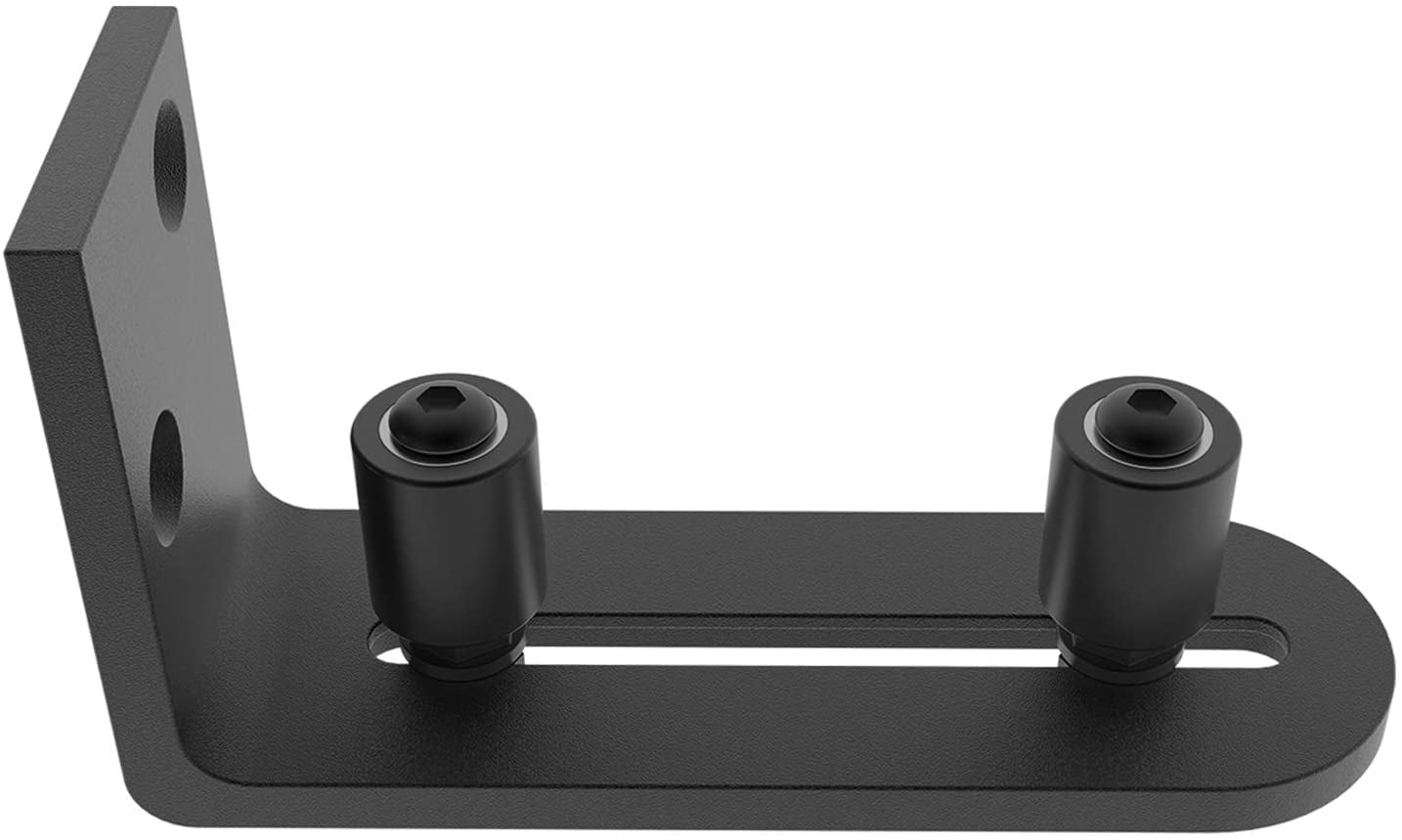 New Version Black Barn Door Floor Guide, Barn Door Bottom Guide- Flooring Frame Support Barn Door Guides, Adjustable Roller, Smoothly and Quietly