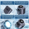 thumbnail image 6 of Portable Clip on Car Fan with LED Display, 360° Rotation 199 Speeds Mini Cooling Fan, USB Rechargeable 1500mAh for Vehicle Stroller Office Camping, 6 of 6