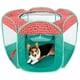 thumbnail image 1 of Corral portátil para perros y tienda para gatos Furhaven verde y rosa grande, 1 of 9