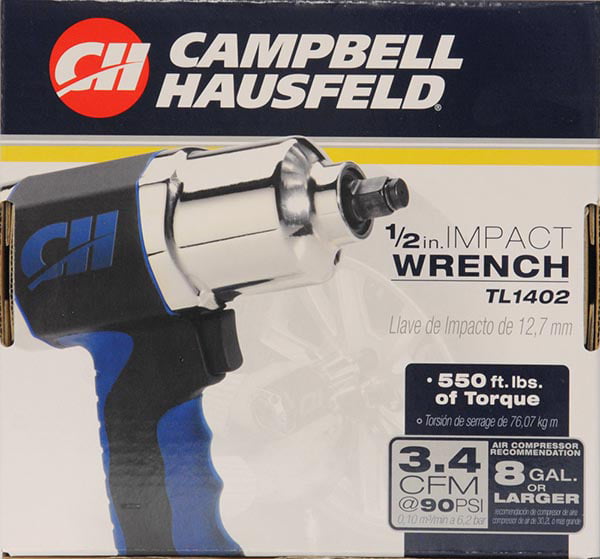2 Campbell Hausfeld 1/2" Air Impact Wrench Tl1402 550 FT Lbs of Torque for sale online 