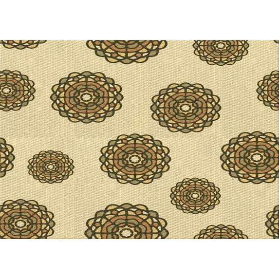 Ahgly Company Indoor Rectangle Patterned Cardboard Brown Gold Area Rugs, 2' x 5'