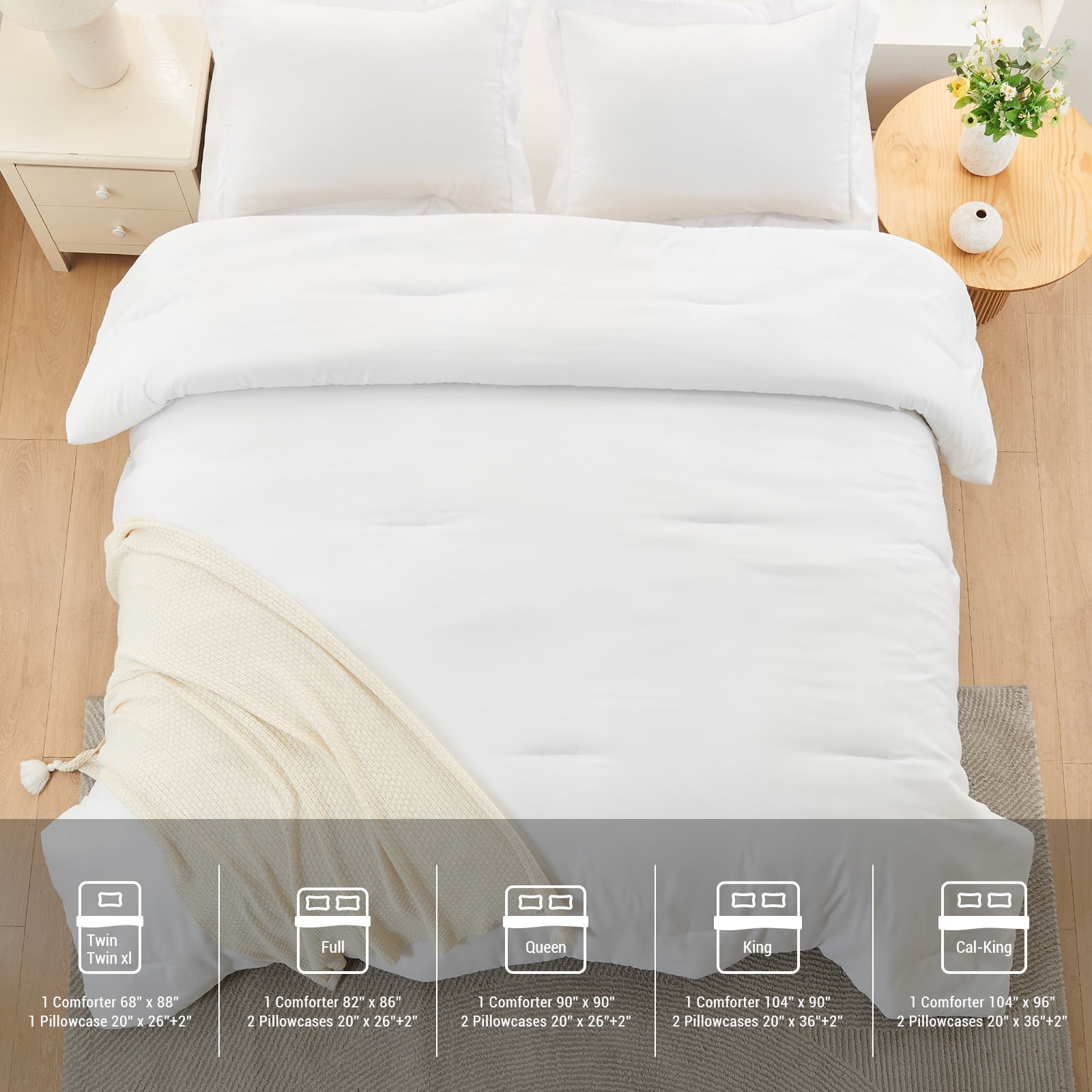 Hitime 2-Piece Twin Comforter Set - Down Alternative Comforter & Pillow Cases | Ultra-Soft, Hypoallergenic, Easy Care Machine Washable Bedding