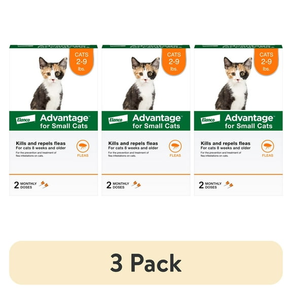 (3 pack) Advantage Topical Flea Treatment & Prevention For Small Cats 2-9 lbs. (2 Count)