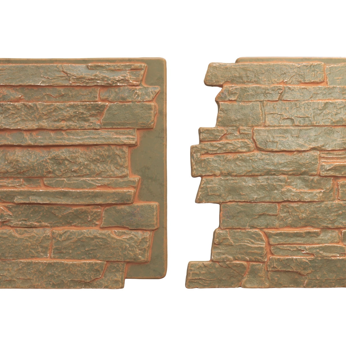Ekena Millwork 49"W x 25 1/2"H x 1 1/4"D Acadia Ledge Stacked Stone, StoneWall Faux Stone Siding Panel, Iron Mill
