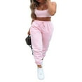 thumbnail image 1 of Women Loose Cargo Pants Sweatpants High Waist Drawstring Jogger Pants, 1 of 6