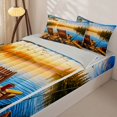 thumbnail image 3 of Manfei Scenic Lake Zipper Full Size Comforter Sets with Fitted Sheet and 2 Pillowcases, Outdoor Camping Zipper Bedding Set, Golden Blue, Gray Reversible, 4-Piece, 3 of 7