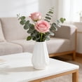 thumbnail image 6 of WWV Modern White Plastic Flower Vase 15x10x10cm Minimalist Tabletop Pot Decorative Planter Lightweight Durable Home Office Accent Piece, 6 of 6