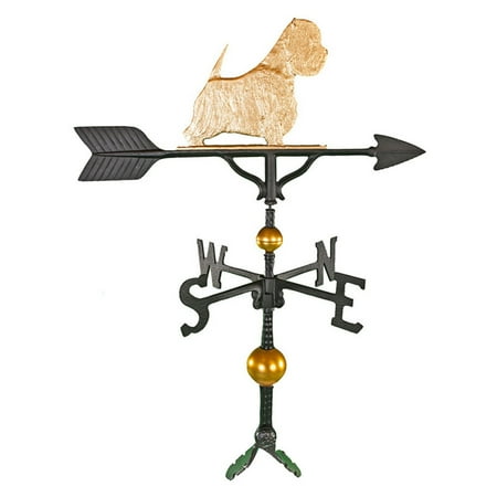 Deluxe Gold West Highland White Terrier Weathervane - 32 in.