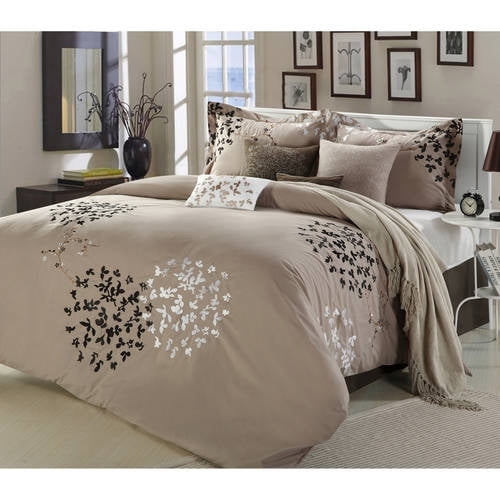 8PC-Morgan Comforter Set with matching skirt shams & Cushions 