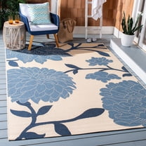 Safavieh Courtyard Tyson Floral Indoor/Outdoor Area Rug, Beige/Blue, 8' x 11'