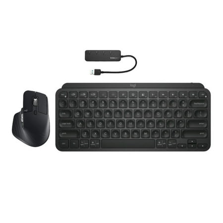 Logitech MX Keys Mini for Mac Wireless Keyboard (Black) with Mouse Bundle