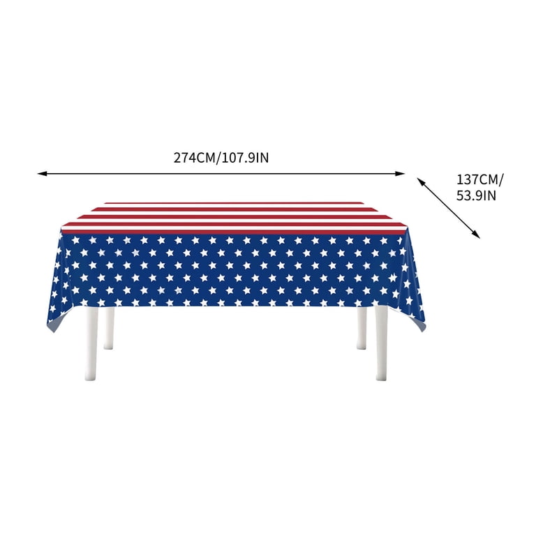 Esjay 4th Of July Tischdecke – 2er Pack Plastik Tischdecken Mit US-Flagge, 137 X 183 Cm, Für Independence Day & Veterans Day Esjay Partydeko 2er Set