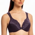 thumbnail image 3 of MELENECA Underwire Front Closure Bras for Women Purple 46F, 3 of 3