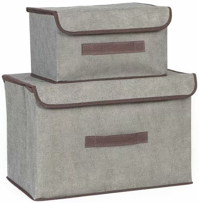 Fabric Storage Bins & Storage Box with Fliptop Lid, Collapsible Large