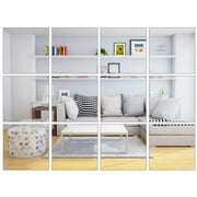 AUCHEN 30 Pieces Flexible Mirror Sheets Self-Adhesive Plastic Mirror Tiles Non-Glass Mirror Stickers for Home Decoration, 6 ? 6 Inches (30, 6 ? 6 inches)