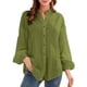 thumbnail image 1 of Minnieouse Blusa de manga larga con cuello en V para mujer, camisa informal para chica, Top holgado de verano de Color sólido para mujer Prendas para la parte del cuerpo Verde XL Minnieouse AP003541-19, 1 of 6