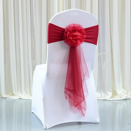 

Table Cloth Chair Backs 10Pcs Elastic Flower Chair Sashes Cover Bands for Wedding Party Hotel Decoration