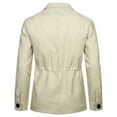 thumbnail image 3 of Vedolay Blazers for Men Floral Print Blazer Jacket Lapel Open Front Blazer Khaki,4XL, 3 of 4