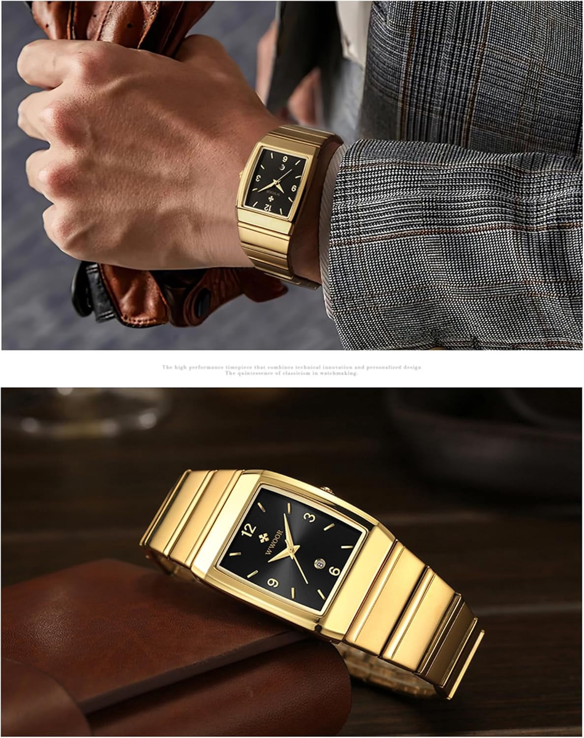Square Watch for Men and Women - Stainless Steel With Date - Casual Men's Watches