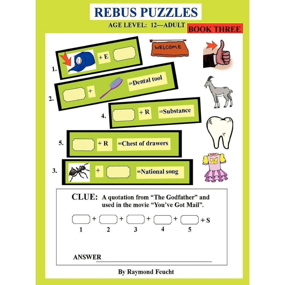 rebus puzzles book three paperback walmartcom