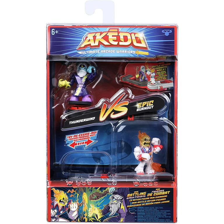 Akedo - Ultimate Arcade Warriors Battle Giants Versus Pack - Scratch-Atron  VS Tonk - Mini Battling Action Figures Ready, Fight, Split Strike