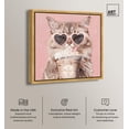 thumbnail image 2 of Iced Coffee Cat Canvas Cute Cat Art Prints by Art Remedy, Gold Frame, 40" x 40", 2 of 7