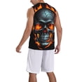 thumbnail image 2 of Sikiie Flame Metal Skull Basketball Jersey Reversible Men's Mesh Athletic Sports Shirts Training Practice S-4XLMedium, 2 of 6