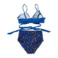 thumbnail image 4 of up to 30% off Gifts Wycnly Sexy Swimsuits for Women Sexy High Waist Tummy Control Bathing Suits Beachwear Sleeveless V-Neck Leaves Print Swimwears Bikini Swimsuits Blue S, 4 of 4