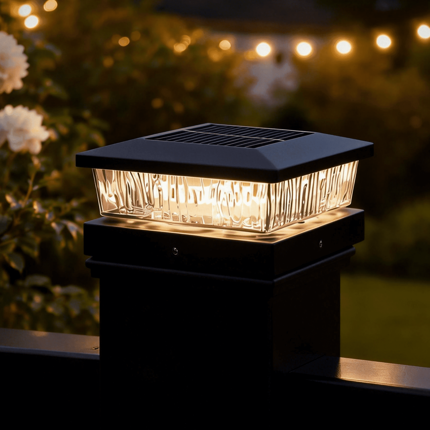 8PK 4”x4“ Solar Post Cap Lights, Fits 4 x 4 Wooden/Vinyl Posts, 32 LED Dual Color Cool White & Warm White, Solar Fence Post Lights 800mAh Outdoor Solar Lights