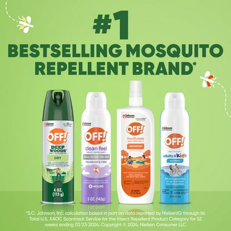 OFF! Deep Woods Long Lasting Prote Countion 25% Deet Inse Count Repellent VIII Aerosol, 4 oz