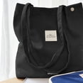 thumbnail image 4 of Wrapables Carry Joy Corduroy Tote Bag, Casual Shoulder Handbag, Black, 4 of 4