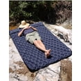 thumbnail image 3 of Lightweight and portable double inflatable mattress, perfect for outdoor camping and overnight stays. It features a built-in foot pump for quick inflation. Gray color, 3 of 6