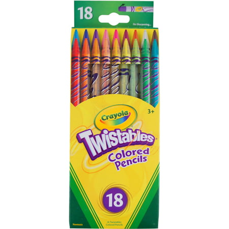 Crayola Twistables Colored Pencils, Assorted Colors 18 ea (Pack of