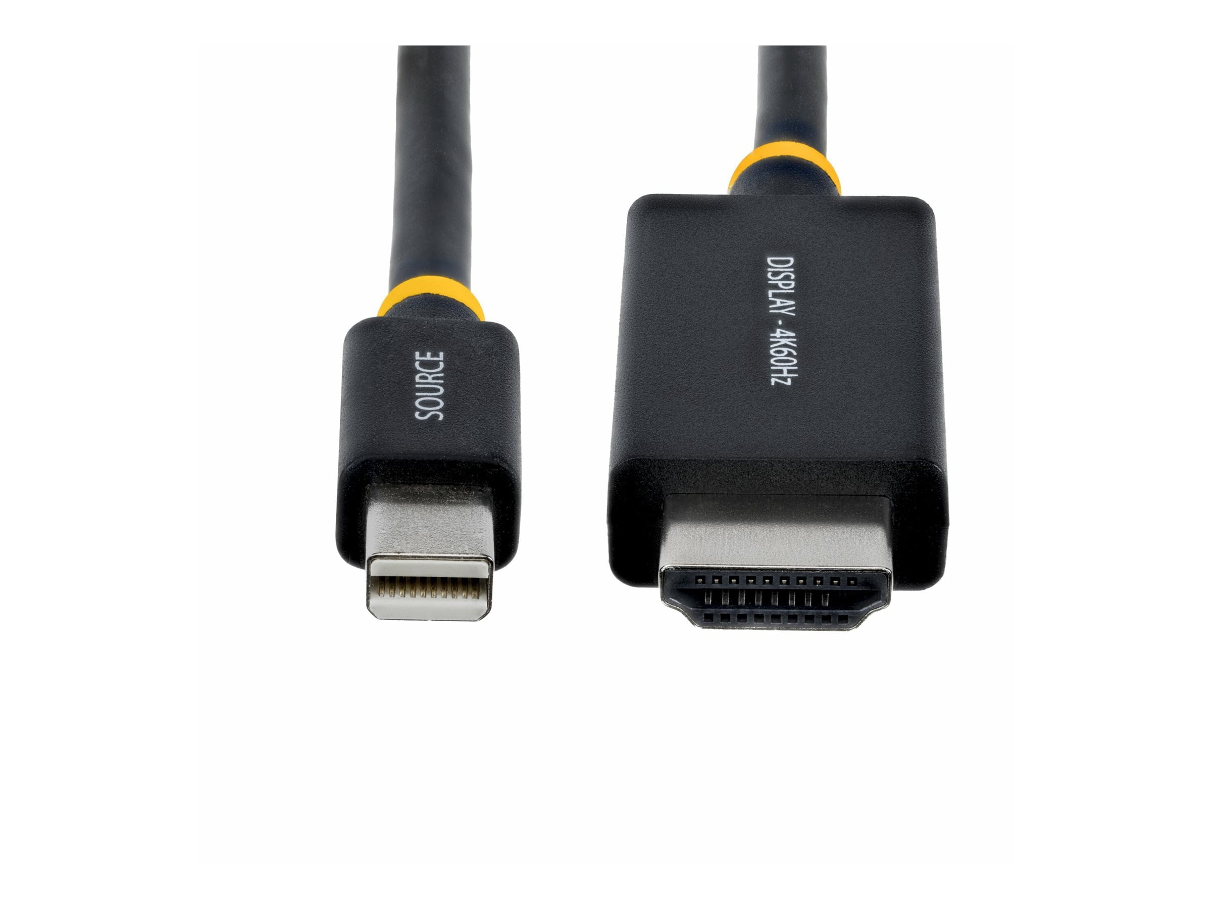 StarTech 3ft 91cm Mini DisplayPort to HDMI Adapter Cable 4K 60Hz with HBR3/HDCP 2.3/DPCP MDP to HDMI 2.0 Active Video Converter 3FMDPHDMI24K60
